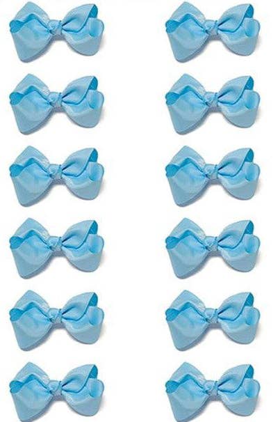 LIGHT BLUE BOW 5.5IN WIDE ON CLIP