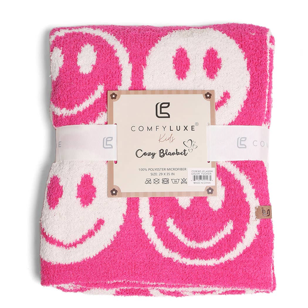 Happy Face Pattern Kids Throw Blanket