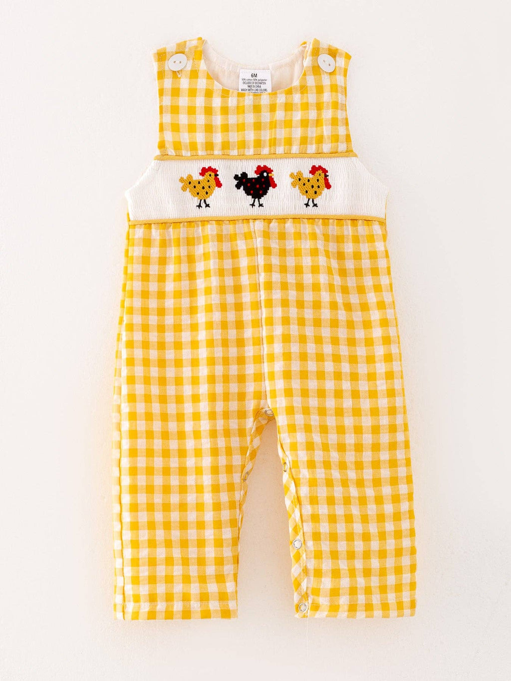 Boys Chicken Embroidered Romper