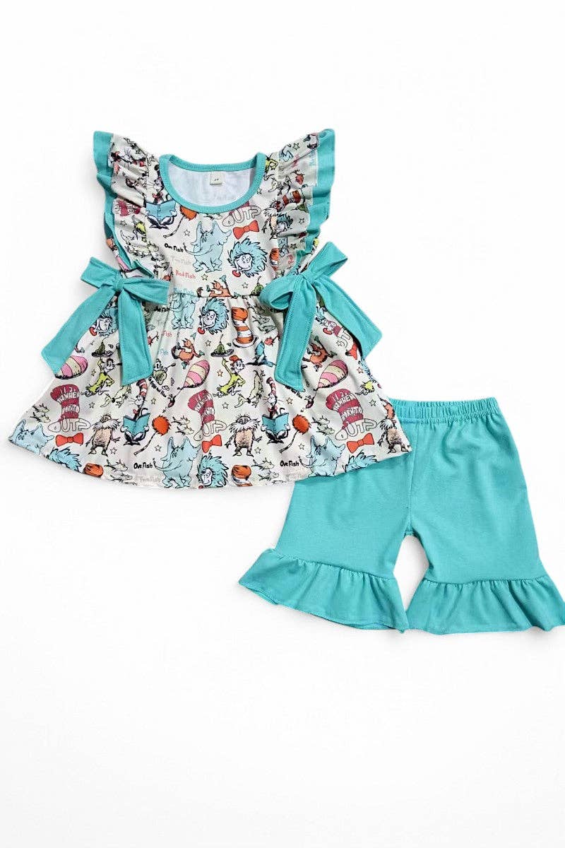 Dr. Seuss ruffle shorts set