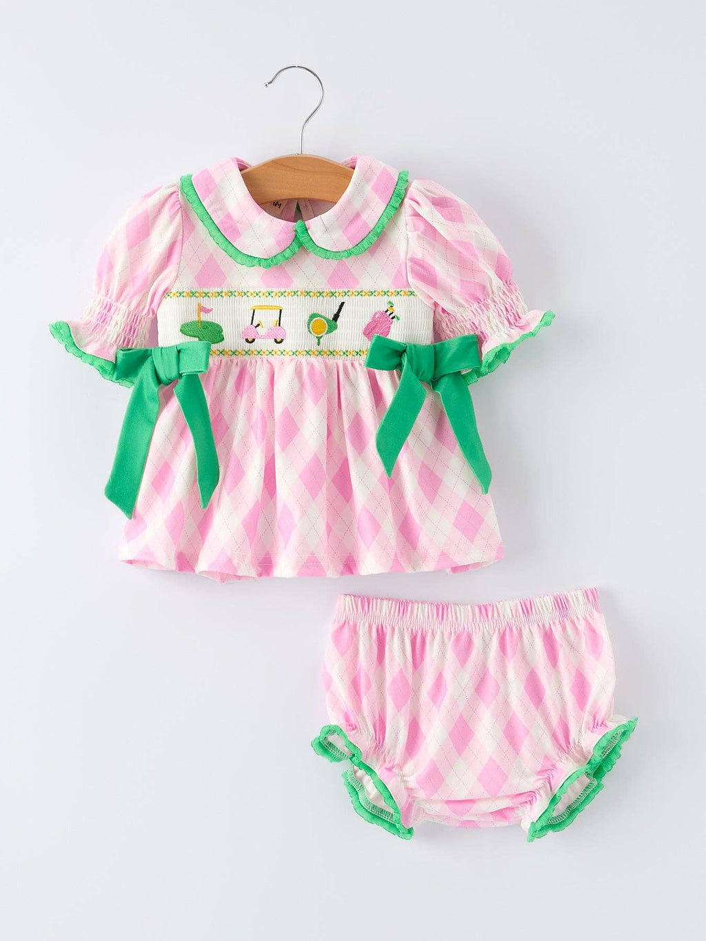 Golf Smocked Bloomer Set