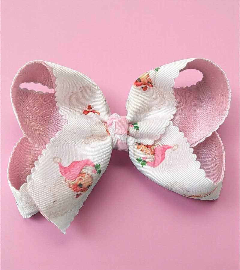 6" Santa & glittery Hair bow
