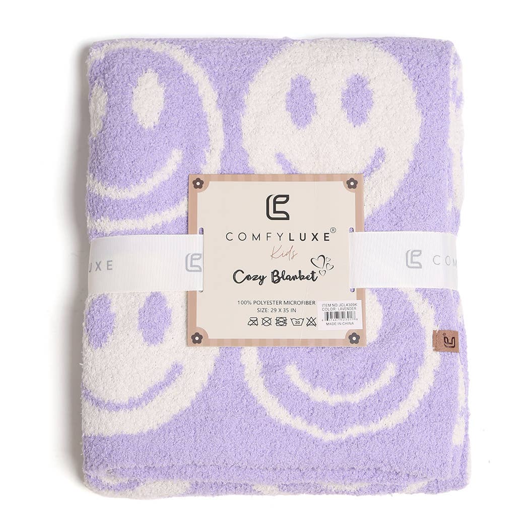 Happy Face Pattern Kids Throw Blanket