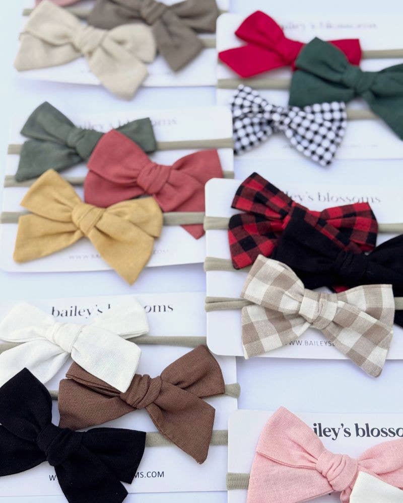 3-piece Linen Cotton Nylon Headband Set