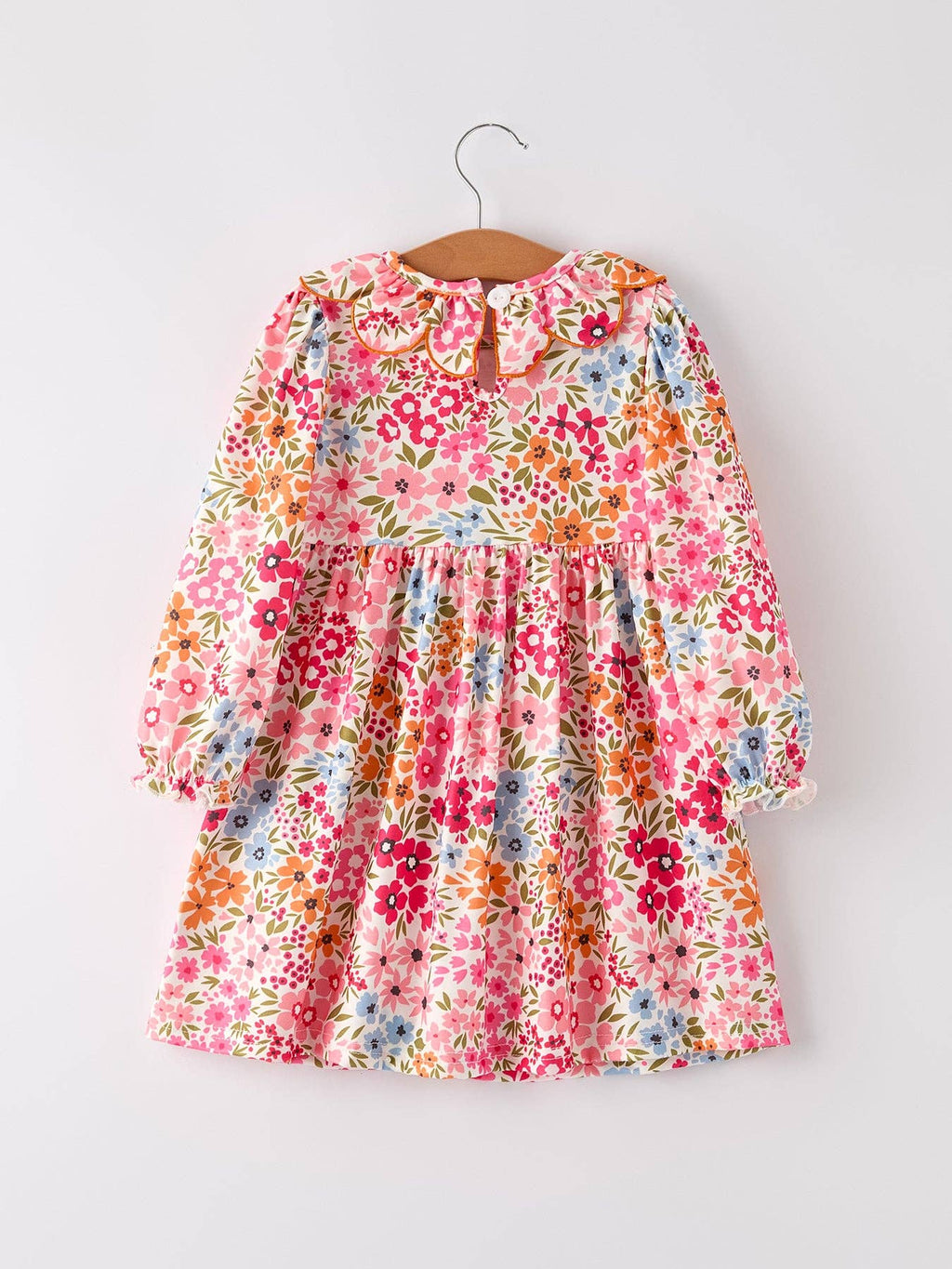 Pumpkin Bow Smock Floral Dress