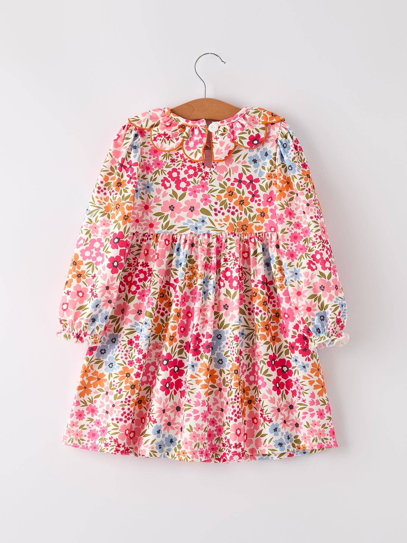 Pumpkin Bow Smock Floral Dress
