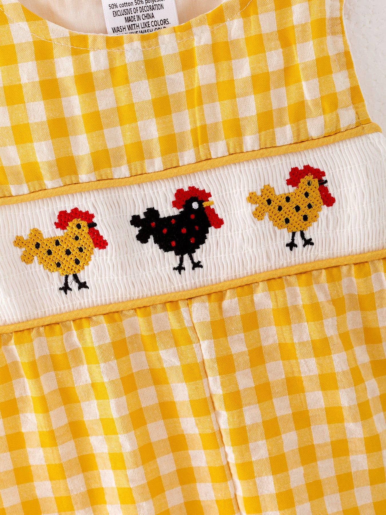 Boys Chicken Embroidered Romper