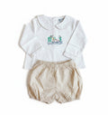 Carson and Friends Hand Embroidered Mallard Banded Short Set