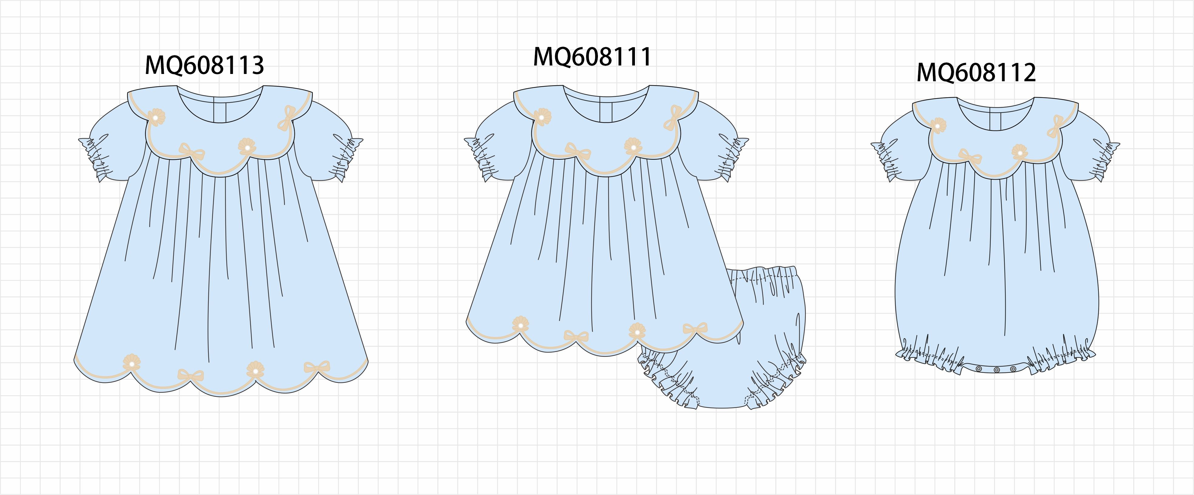 PO103 Blue bow embroidery collection
