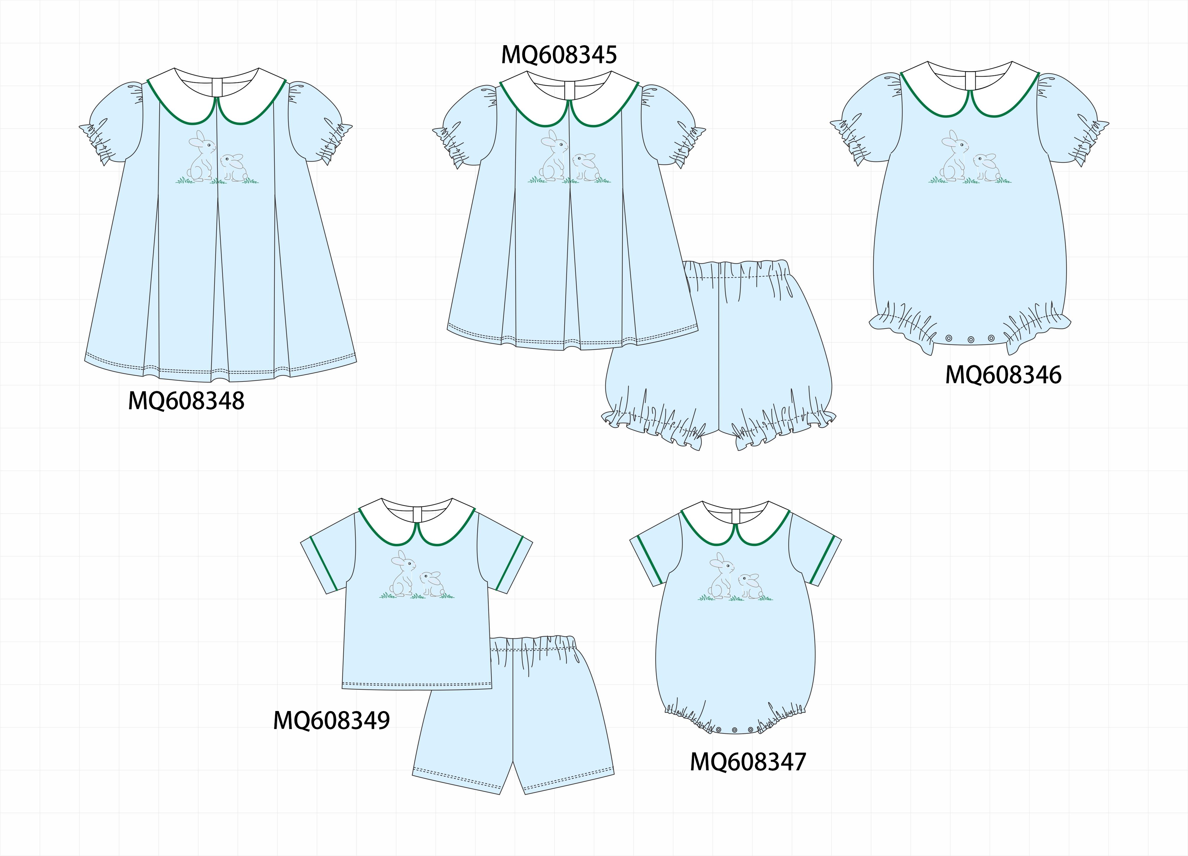 PO103 Blue easter bunny embroidery peter pan collection