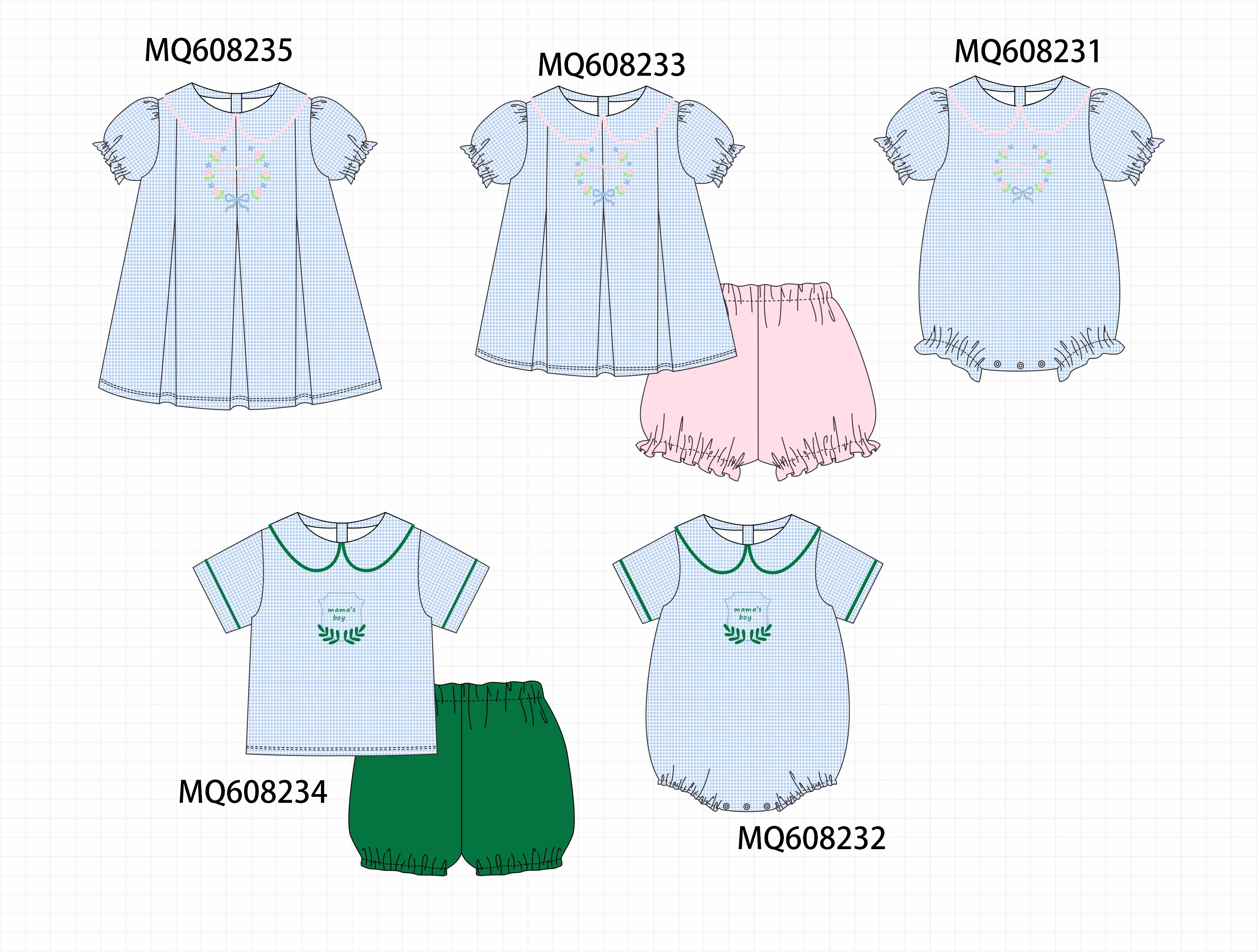 PO103 Blue gingham mama's girl embroidery colleciton