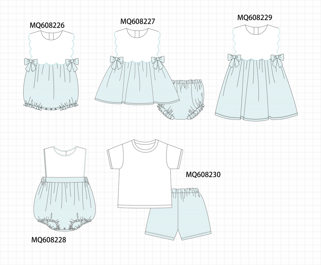 PO103 Blue stripe bow collection