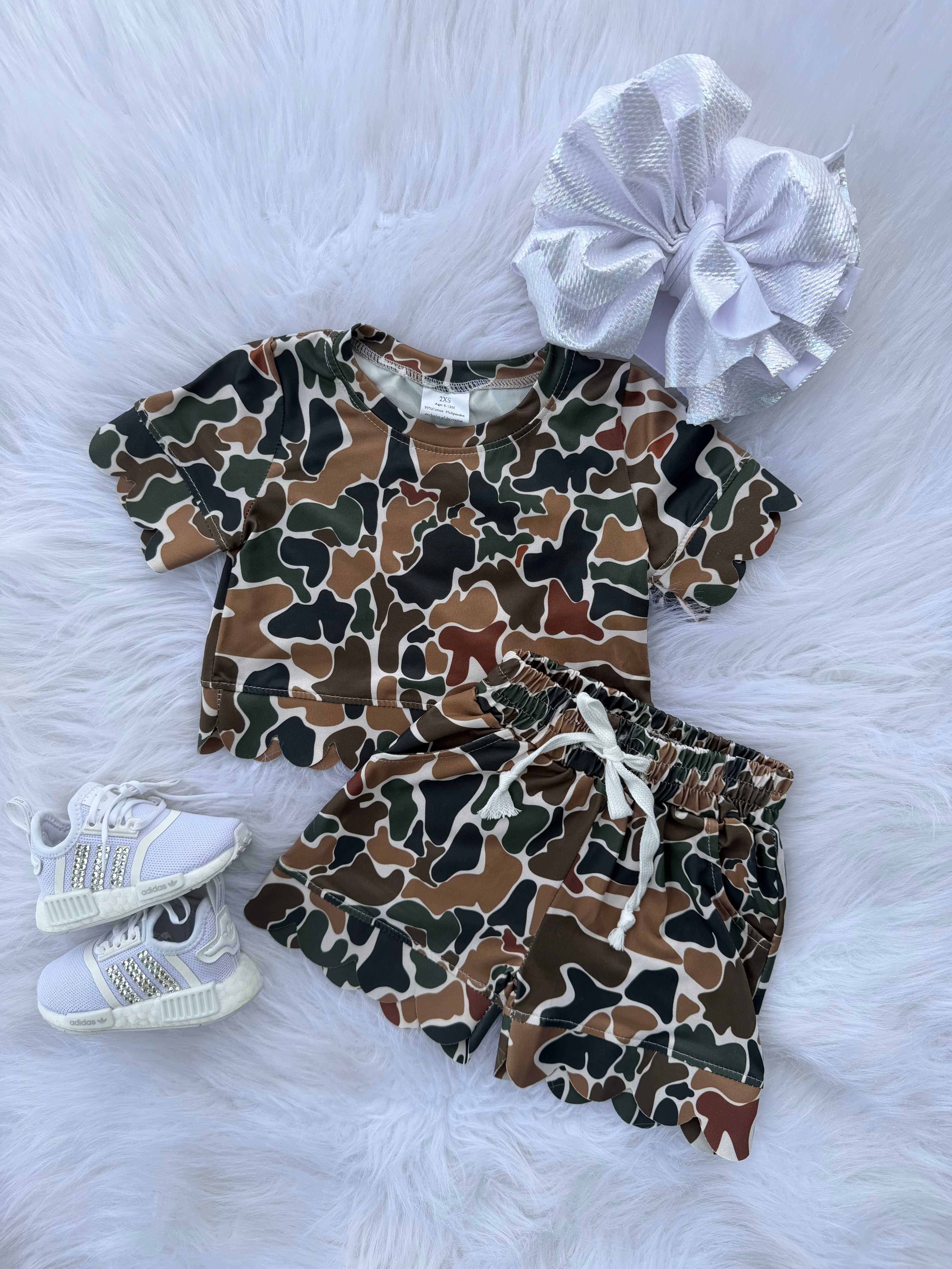Camo Cutie Scalloped Set (FINAL SALE)