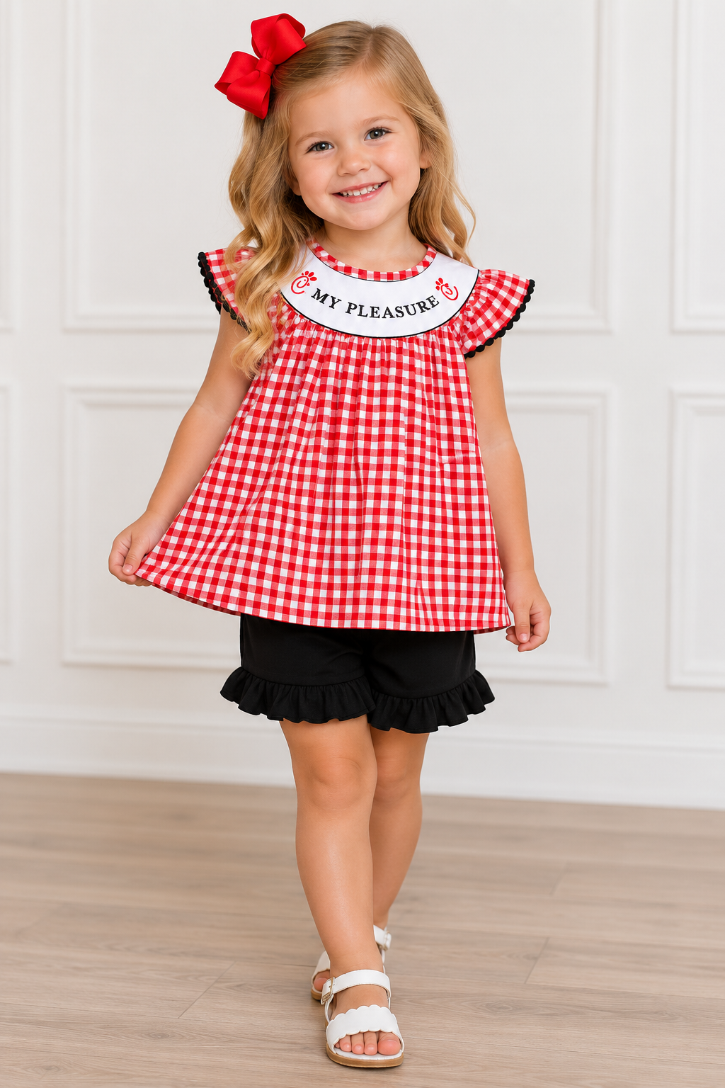 My Pleasure Gingham Shorts Set