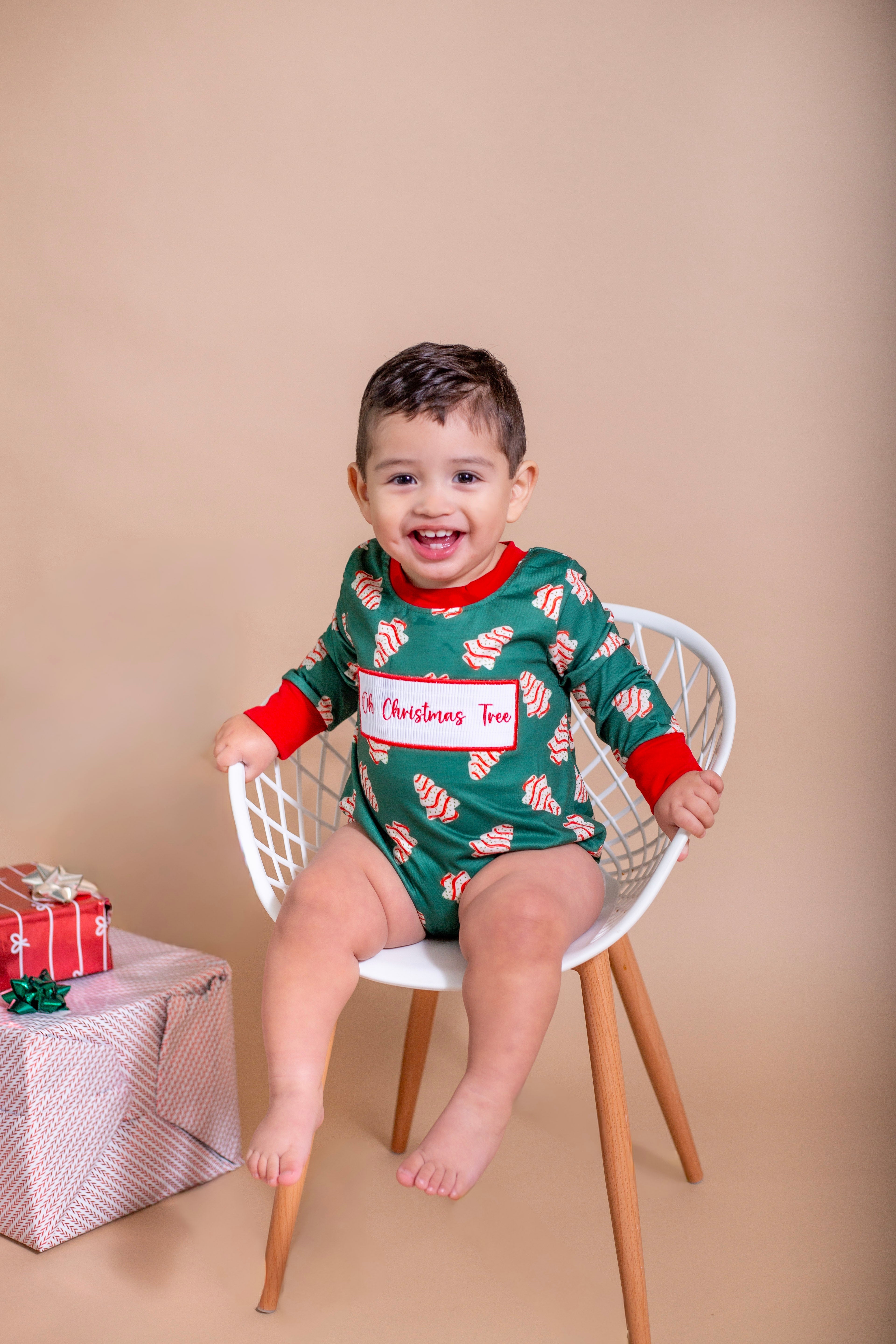 Christmas cakes smocked romper