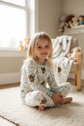 Max and Pippa - Bamboo Floral Highland Cow 2-Piece Pajama Set
