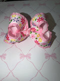 4" Pink Floral Hairbow