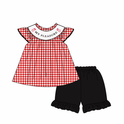 My Pleasure Gingham Shorts Set
