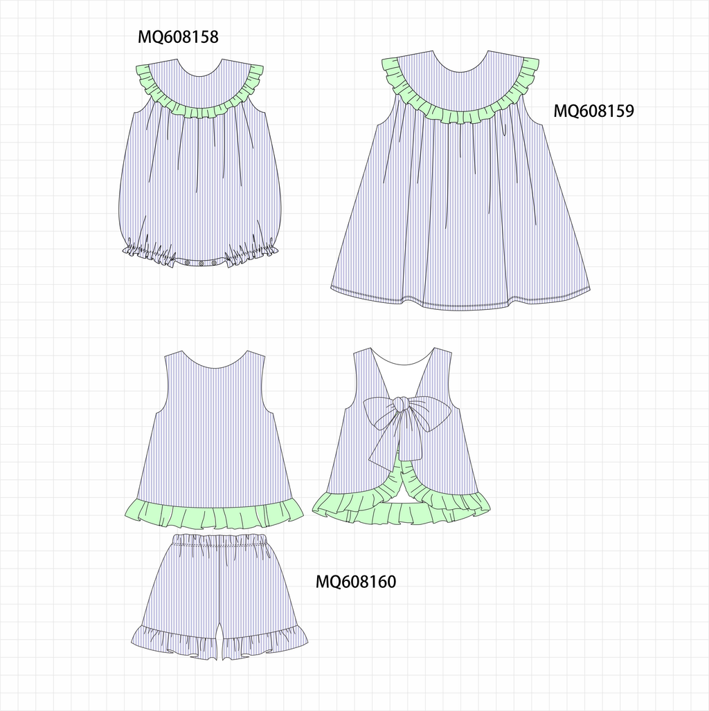 PO103 Lavender seersucker ruffle collection