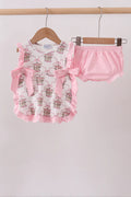 Pink carousel ruffle bloomer set