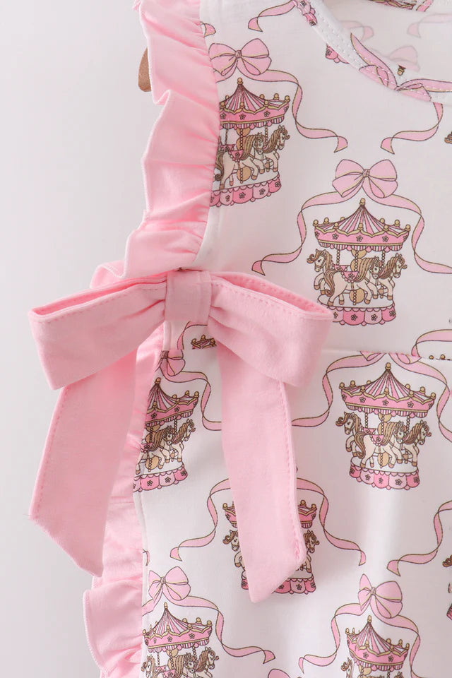 Pink carousel ruffle bloomer set