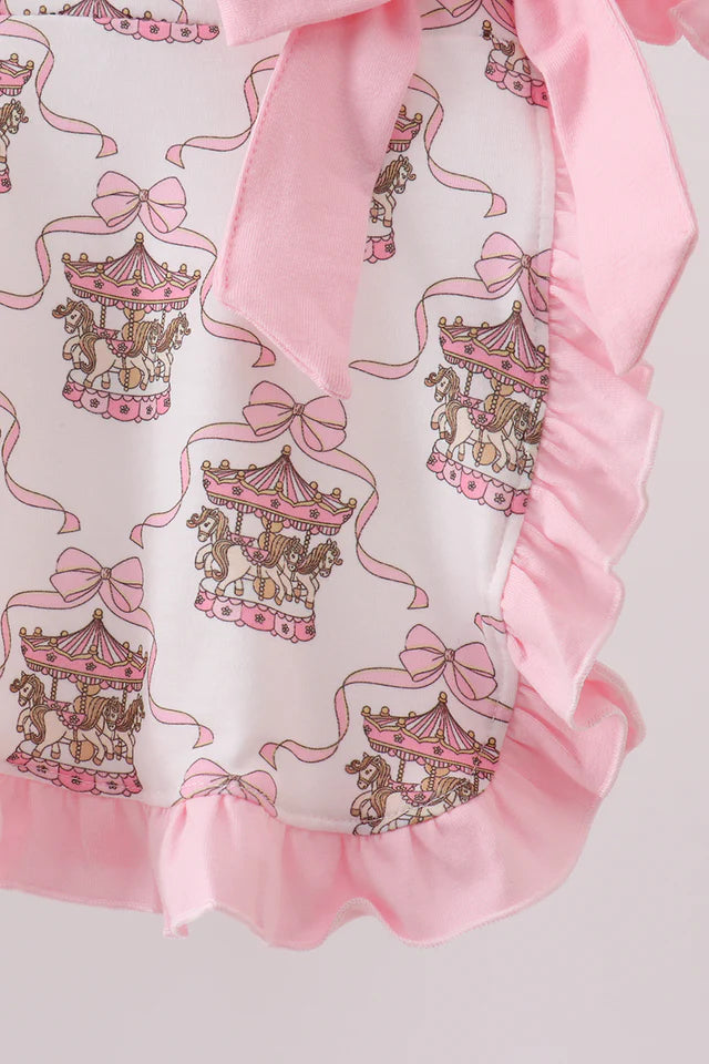 Pink carousel ruffle bloomer set