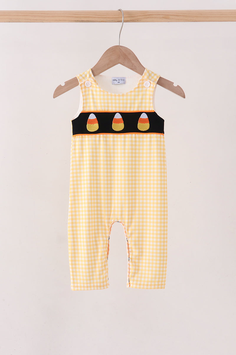 Mustard Candy Embroidery Gingham Jon Jon