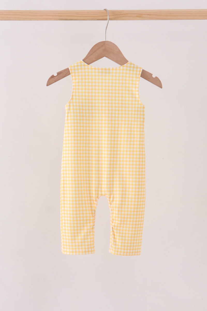 Mustard Candy Embroidery Gingham Jon Jon