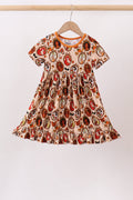 Orange princess bamboo ruffle dress