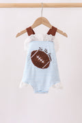 Blue Football French Knot Stripe Lace Bubble