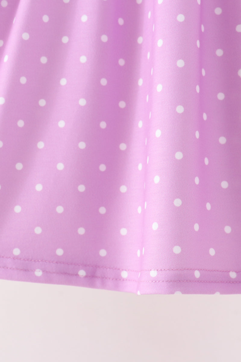 Purple Bucket Candy Embroidery Ruffle Shorts Set