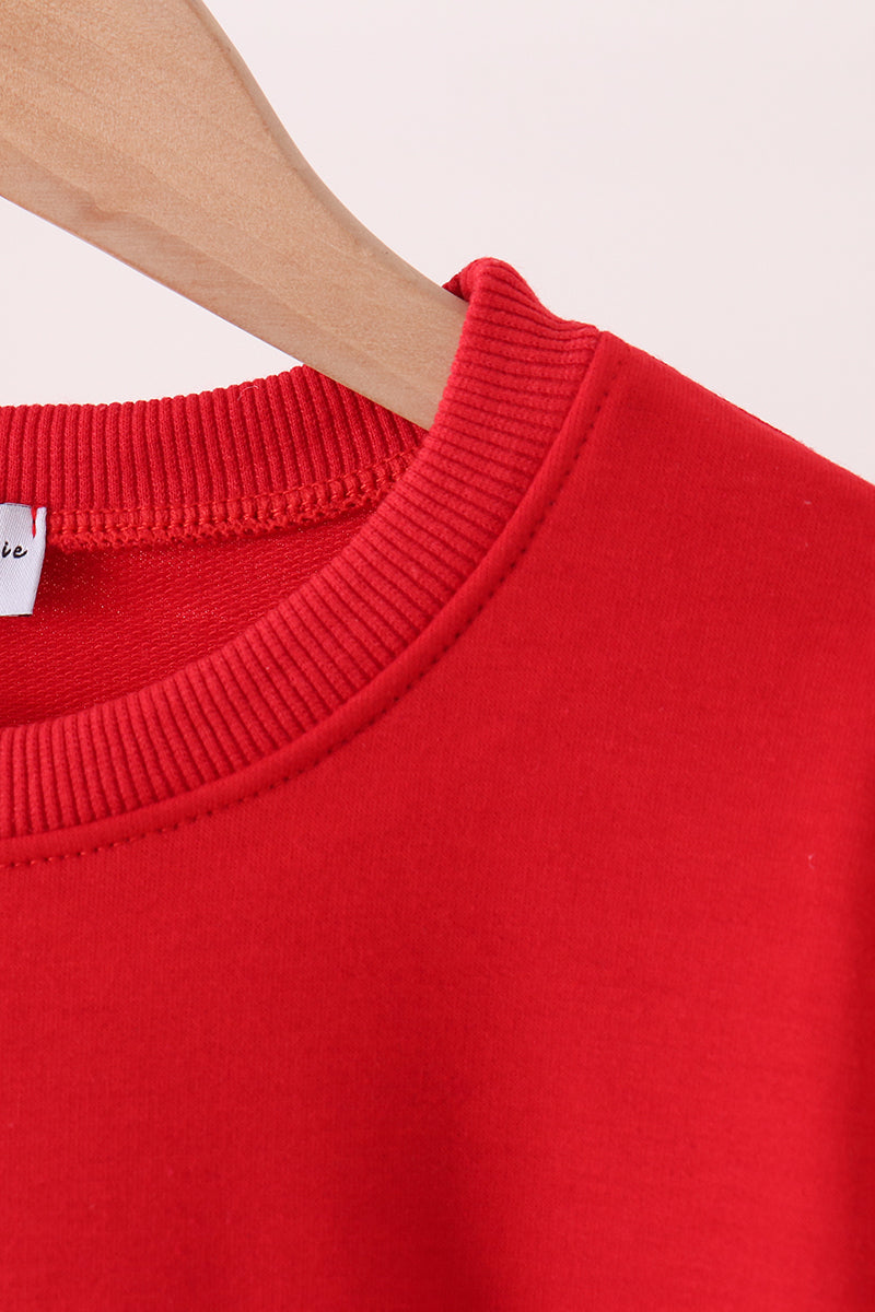 Red Merry French Knot Mom&me Top