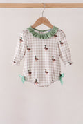 Green Duck Ruffle Gingham Bubble