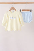 Beige goose embroidery bloomer set