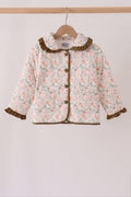 Sage floral ruffle jacket