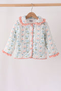 Blue hydrangea ruffle jacket