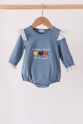 Teal turkey french knot ruffle bubble