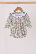 Blue turkey embroidery bubble