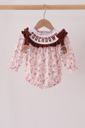 Brown touchdown football embroidery bubble