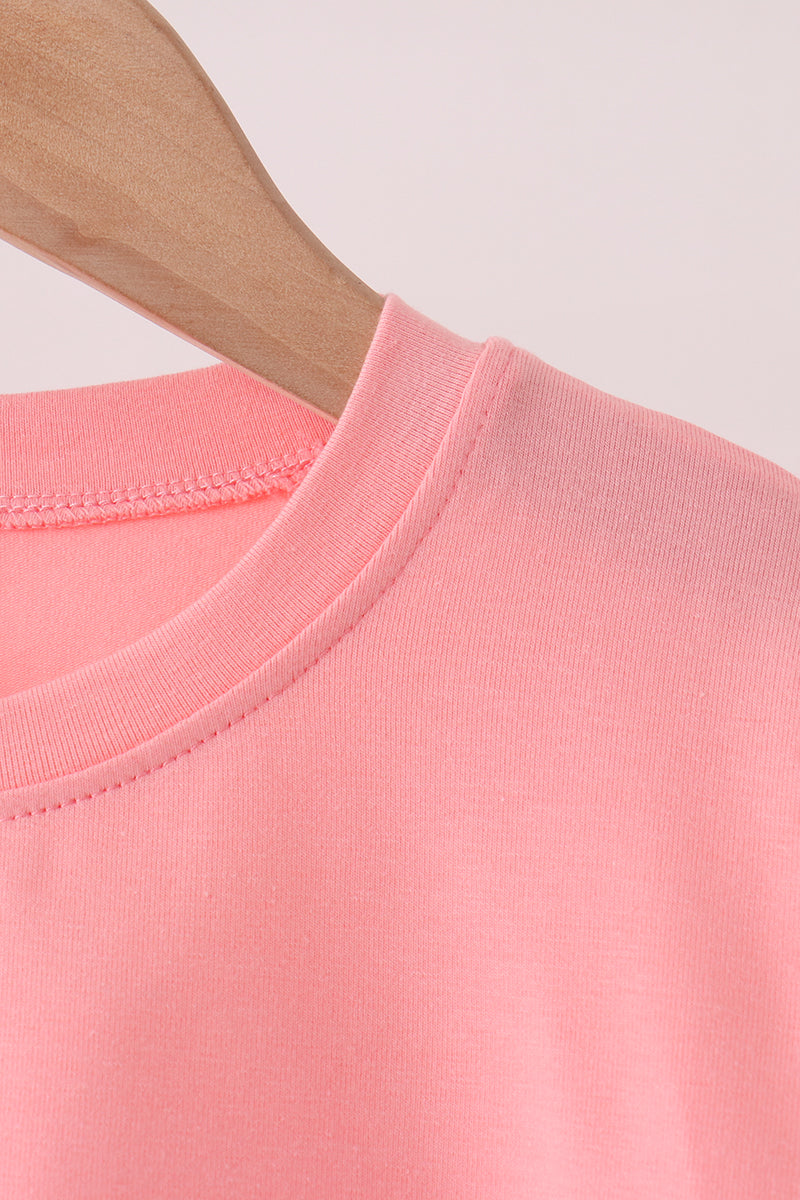 Pink Floral Bow Applique Top