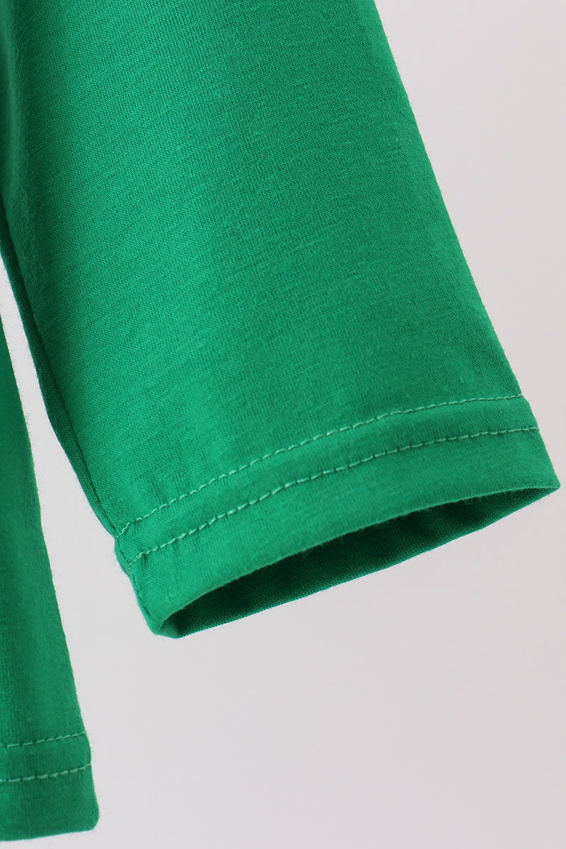Green Farm Cow Embroidery Top