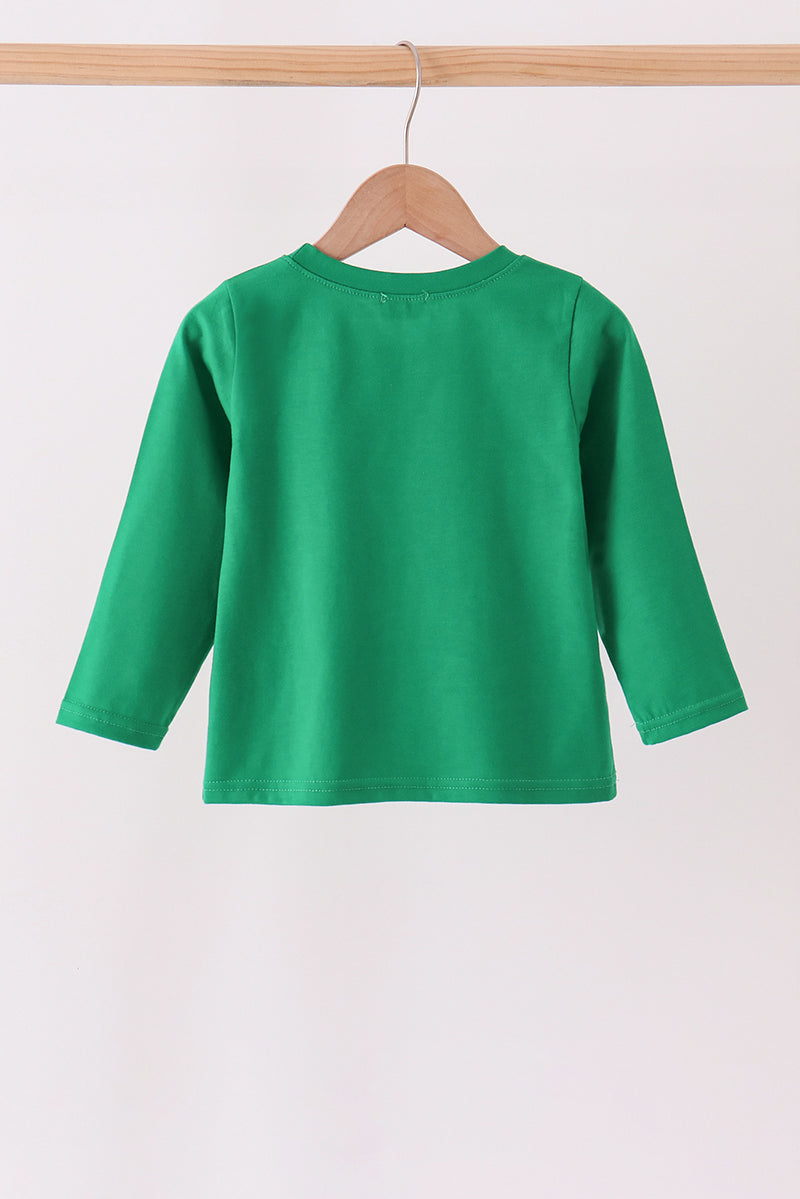 Green Farm Cow Embroidery Top