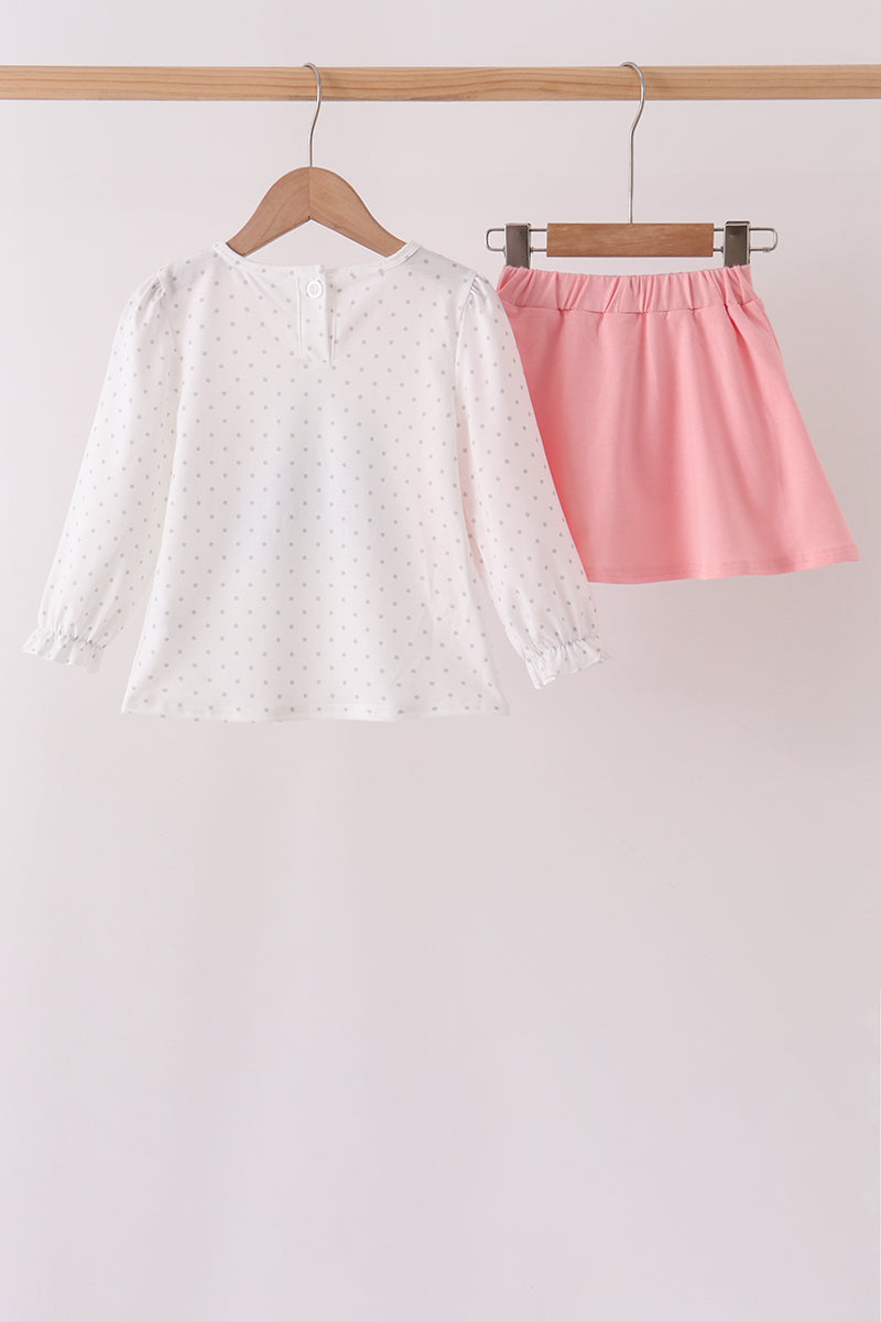 Pink Castle Applique Ruffle Skorts Set