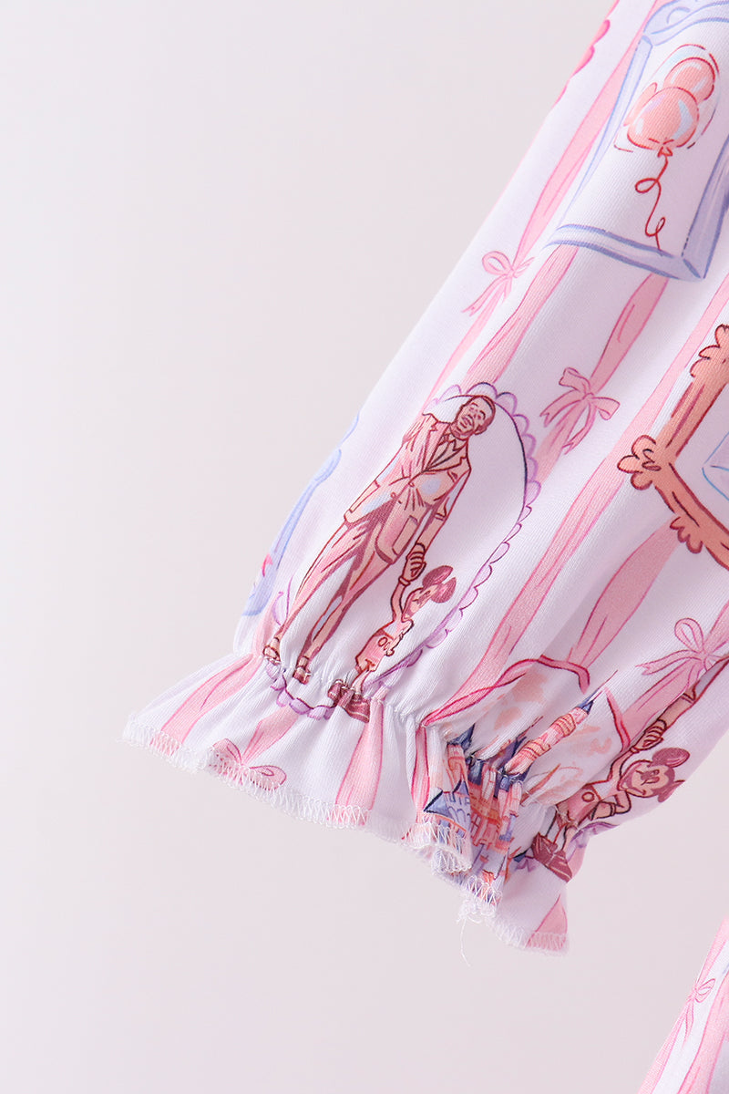 Pink Character Ruffle Bamboo Dress