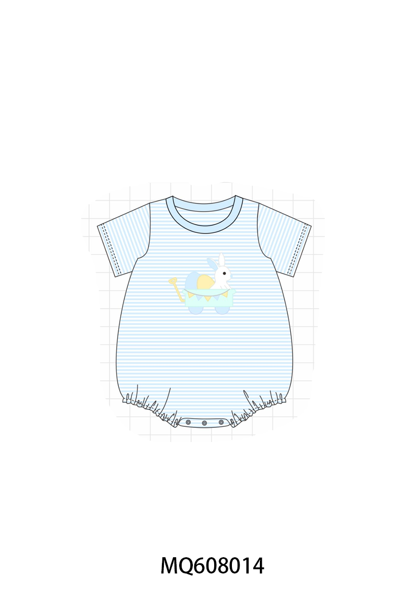 PO103 Pink&blue easter bunny egg applique stripe collection
