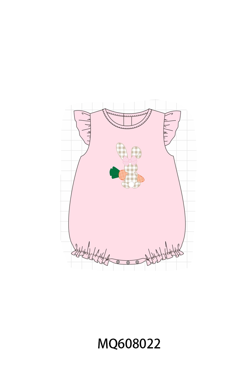 PO103 Pink&blue easter bunny carrot applique collection