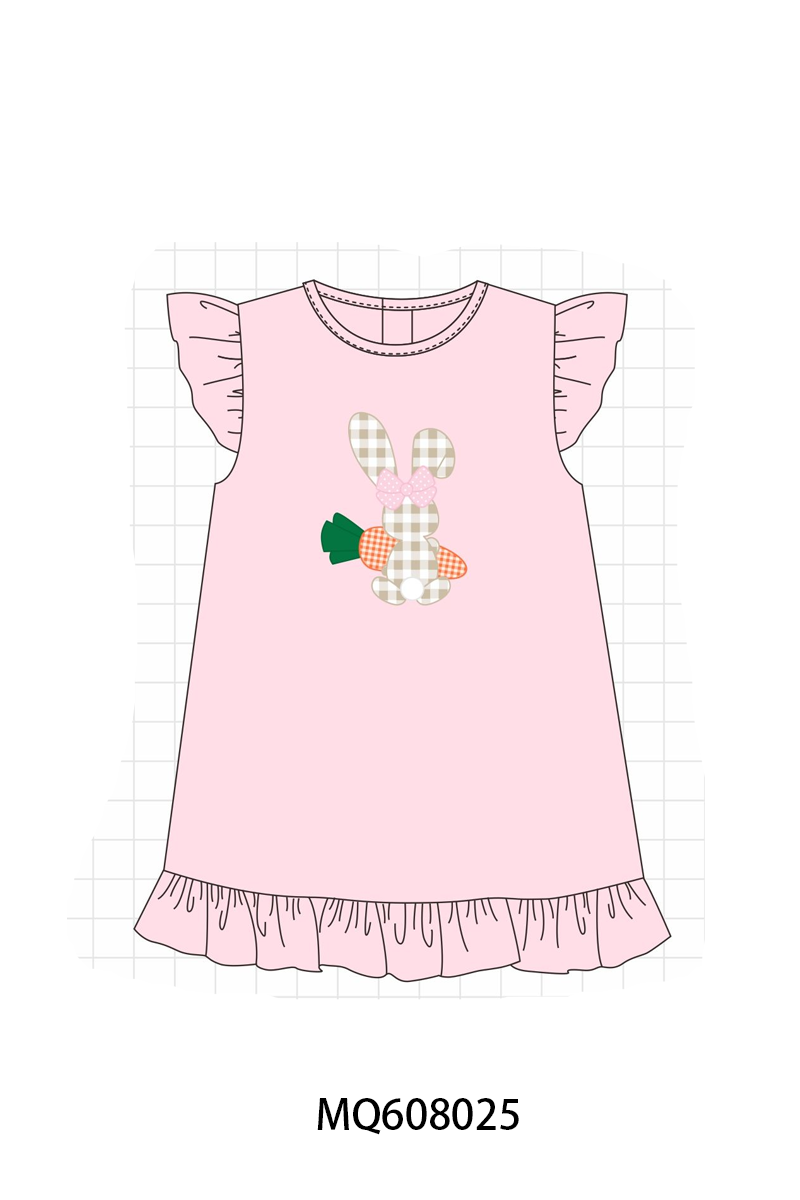 PO103 Pink&blue easter bunny carrot applique collection