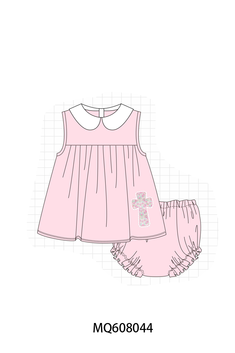 PO103 Pink&blue easter cross embroidery collection