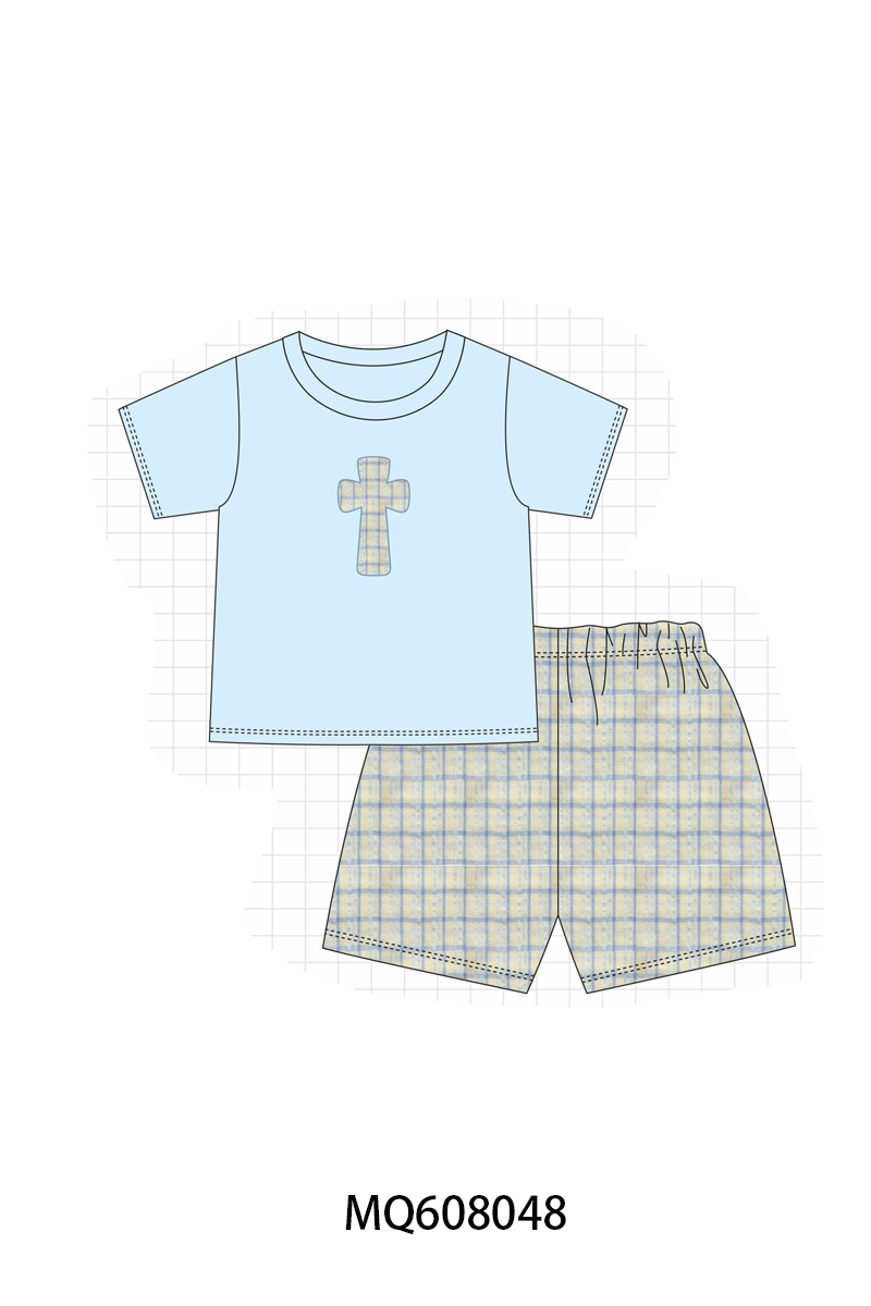 PO103 Pink&blue easter cross embroidery collection