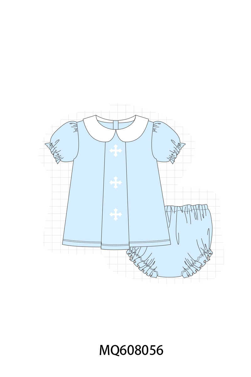 PO103 Blue easter cross embroidery collection
